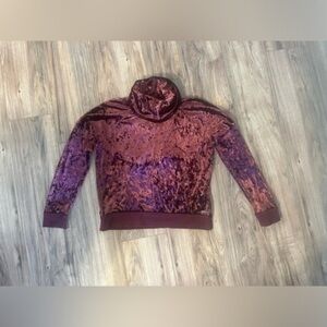 Betsey Johnson Velvet Velour Long Sleeve Shirt Turtleneck with pockets
